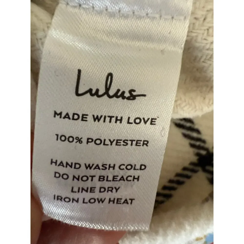 Lulus Skirt White Black Plaid NWT Size Large Cozy Minimalist Preppy